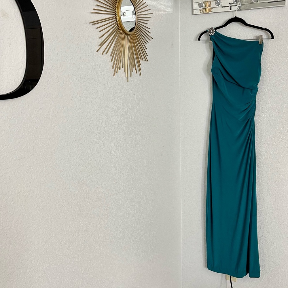 Lauren by Ralph Lauren Formal Turquoise and Silver Prom dress
